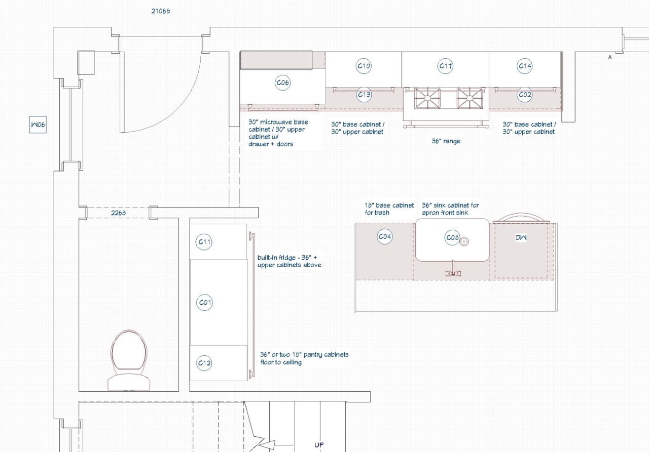 architect plans of the kitchen