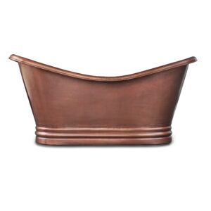 A hand hammered copper bath tub.