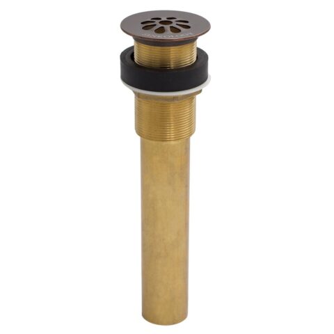 Copper Grid No Overflow bathroom sink drain.